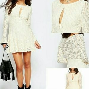 Free People Lace Keyhole Sheath Dress